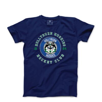 Hollyburn Huskies Cotton T-Shirt- Navy Thumbnail