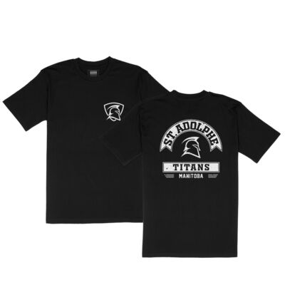 École St. Adolphe School Student Arched T-shirt Adult Black Thumbnail