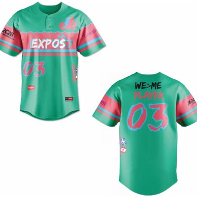 Quebec Sublimated Two Button Baseball Jersey Youth Thumbnail