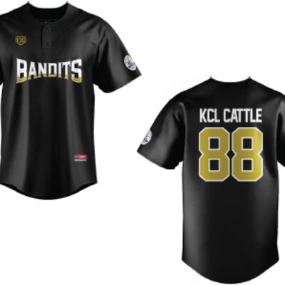 Coaldale Bandits Baseball Jersey - Black - Adult (KCL Cattle) Thumbnail