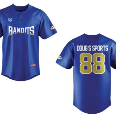 Coaldale Bandits Baseball Jersey - Blue - Adult (Doug's Sports) Thumbnail