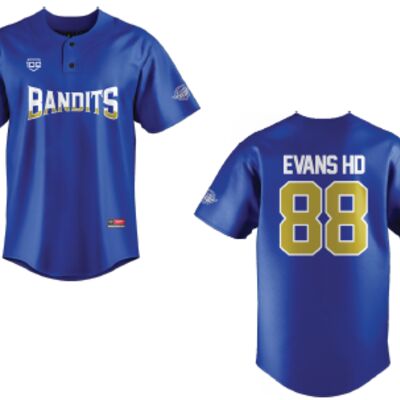 Coaldale Bandits Baseball Jersey - Blue - Adult (EVANS HD) Thumbnail