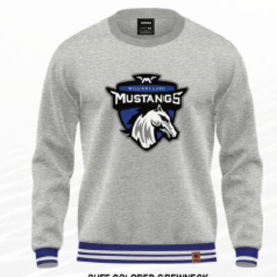 Williams Lake Mustangs Cuff Coloured Crewneck Thumbnail