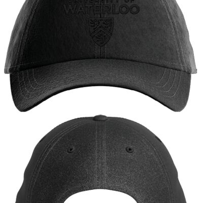 University of Waterloo Dad Hat Black on Black Thumbnail