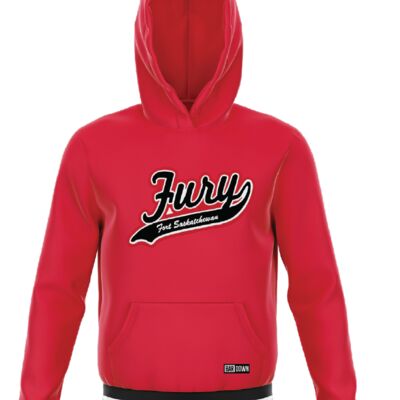 Fort Saskatchewan Fury Cuff Colored Hoodie - Red Thumbnail
