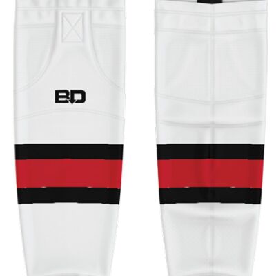 Stouffville Clippers Cut & Sew Hockey Socks White - ADULT Thumbnail