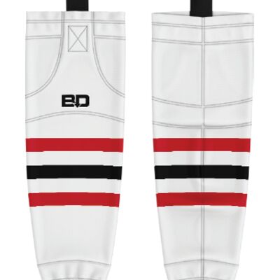 Red Deer Minor Sublimated Hockey Socks White Thumbnail
