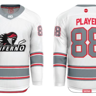Jr. Inferno-GHC-Sublimated Hockey Jersey with Scoop - A4-White - Youth Thumbnail