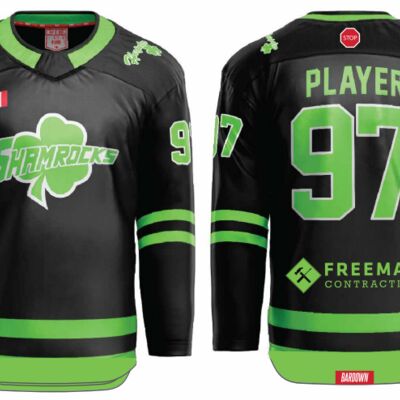 Hespeler Shamrocks Hybrid Hockey Jersey - Sponsor: Freeman Contracting Thumbnail