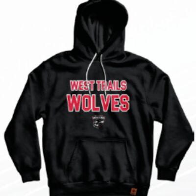 Trailswest Wolves Classic Hoodie -Black - Youth Thumbnail