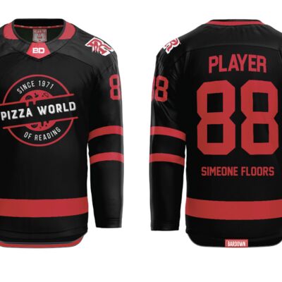Pizza World Sublimated Hockey Jersey - Youth Thumbnail