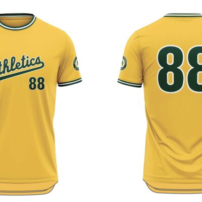 North Toronto Athletics Gold Crewneck Sublimated Baseball Jersey w/ droptail - Youth Thumbnail