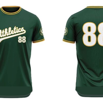 North Toronto Athletics Green Crewneck Sublimated Baseball Jersey w/ droptail - Youth Thumbnail