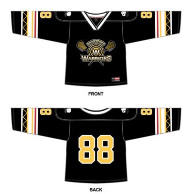 Brantford Warriors Box Lacrosse V-Neckline Jersey (with sponsor logo) - Youth Thumbnail